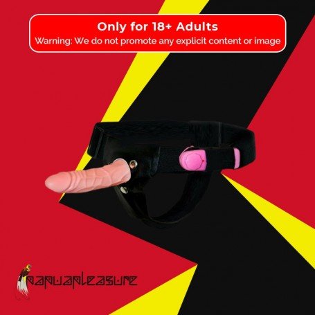LeLuv 6.5” Male Hollow Vibrating Strap On SO-010