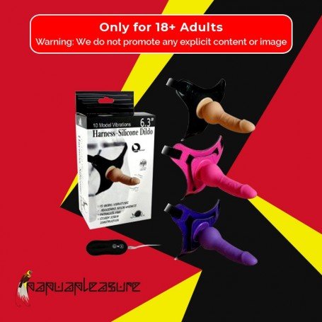10 Vibrating Modes Strap on Harness Silicone Dildo SO-013